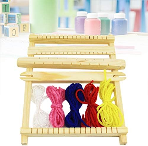 Healifty DIY Handloom Weaving Loom Kit for Kids 2 pcs Wooden Hand Knitting Toys for Beginners Creative Craft Tool to Make Belts Scarves Accessories Ages 36 Months - Image 3