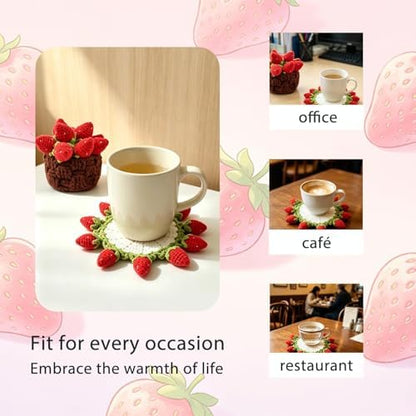 Yarniss Strawberry Coaster Crochet Kit for Beginners w/Video Tutorials - Image 5
