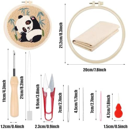Woohome Punch Needle Kit Included Plastic Hoops, Punch Needle Cloth, Color Yarn and Punch Needle Tools for Adults, Beginners (Panda and Bamboo) - Image 6
