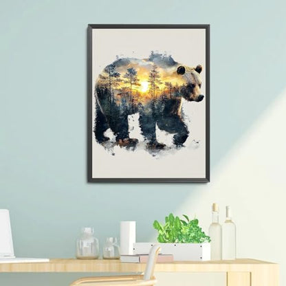NZNANCHU Paint by Number for Adult,DIY Animal Painting Kits for Adults,Color by Numbers,Bear Paint by Number Canvas Crafts Watercolor for Beginners Hoom Decor (Bear) - Image 6