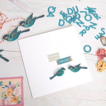 Bee & Bumble Cardmaking Craft Making Supplies Box Bluebirds & Roses, Die-Cut, Notelets, Stamps, Decoupage, Stickers, A6 Cards & Envelopes, Scrapbooking, Personalised Cards Birthday, Wedding, Christmas - Image 6