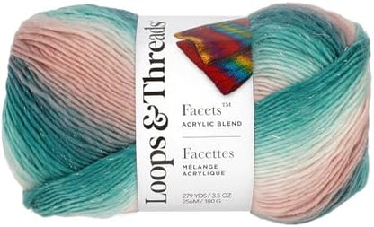 Loops & Threads Facets Yarn - Yarn for Knitting, Crochet, Weaving, and Arts & Crafts - Ocean Jasper, Acrylic, 3.5 oz - Image 4