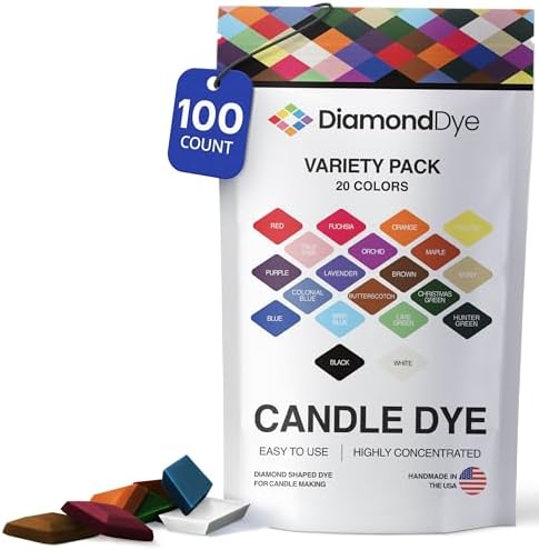 Candle Dye Chips Variety Pack, 20 Colors, Soy & Paraffin Candle Making by Reddig-globyDiamondDye