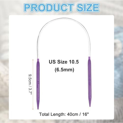 HARFINGTON Size US 10.5 (6.5mm) Plastic Circular Knitting Needles 16 Inch(40cm) Round Knitting Needle for Handmade Projects DIY Weave - Image 2