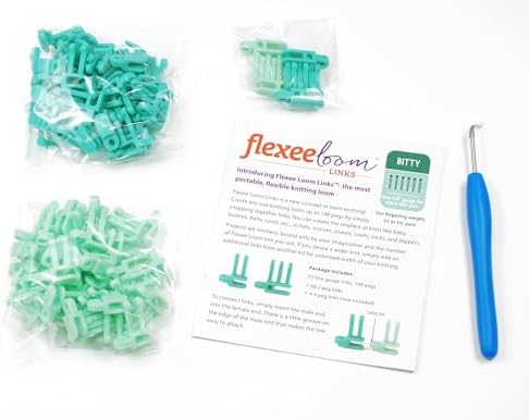 Authentic Knitting Board Flexee Loom Links Bitty, Fine Gauge, for Thin Extra Yarn, 72 Links, 142 pegs - Image 3