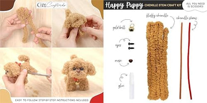 WeVeel Cozy Craftworks Chenille Stem Animal Craft Kit for Adults – Create 4 Adorable Animals (Kitty, Puppy, Bird & Owl) – Relaxing DIY Arts & Crafts Kit with All Supplies - Image 3