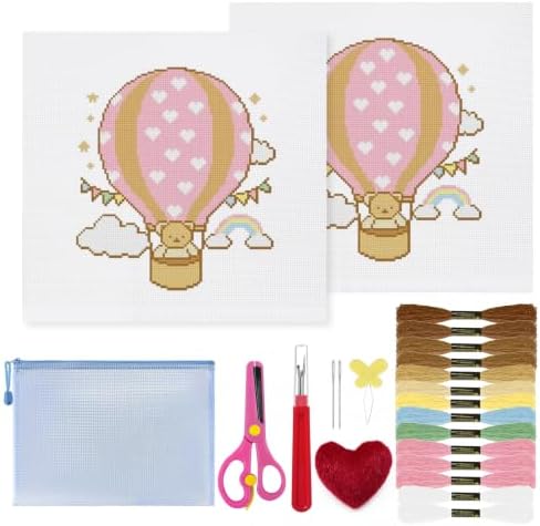 23Pcs Hot Air Balloon 18 Mesh Needlepoint Canvas Kit for Beginners Adults by Unknown