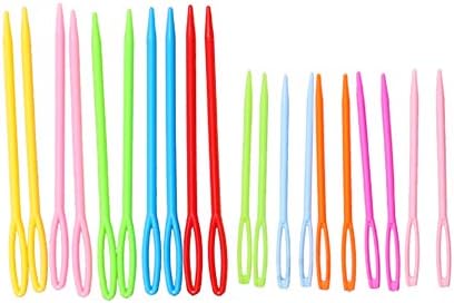 Hekisn Large-Eye Plastic Sewing Needles, 20 Pieces Colorful Safety Lacing Needles, 2 Different Sizes Yarn Sewing Needle, Learning Needles for DIY Sewing Handmade Crafts，3.5 &2.76 inch (20 Pieces) - Image 3