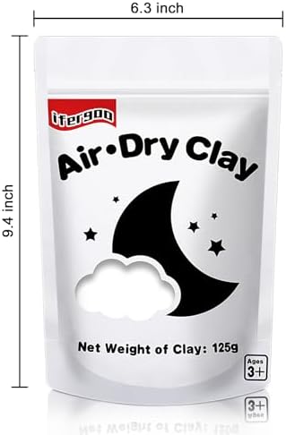 ifergoo 125g White Air Dry Clay, 4.41 oz Foam Magic Modeling Clay for Kids - Image 3