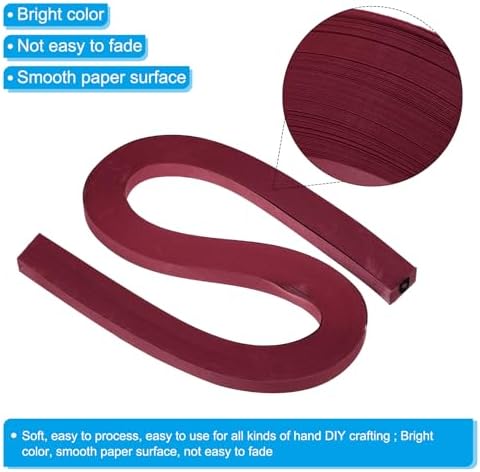 PATIKIL 120pcs Quilling Strips Paper 3/8"(10mm) 54cm Origami Paper Quilling Strip for Art DIY Hand Craft Christmas, Burgundy Red - Image 3