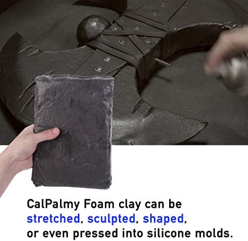 CALPALMY Moldable Foam Clay (Gray) - 300g High Density Air Dry Clay Perfect for Intricate Designs, Sculpting, Cosplay, Crafting, Prop Making - Cutting with Knife or Rotary Tool, Sanding or Shaping - Image 5