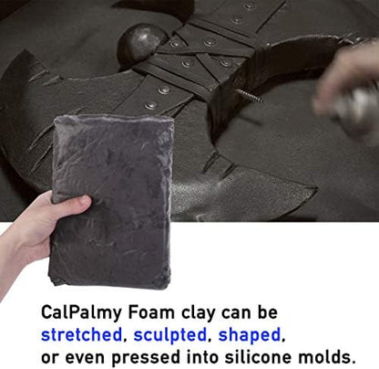CALPALMY Moldable Foam Clay (Gray) - 300g High Density Air Dry Clay Perfect for Intricate Designs, Sculpting, Cosplay, Crafting, Prop Making - Cutting with Knife or Rotary Tool, Sanding or Shaping - Image 5
