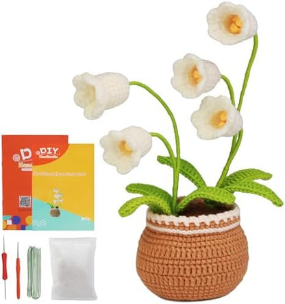 kgxulr Crochet Kit, Bell Orchid Beginners Crochet Kit, Crochet Flowers Kit by kgxulr