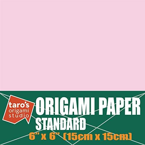 [Taro's Origami Studio] Standard 6 Inch One Sided Single Color (Light Pink) 50 Sheets (All Same Color) Square Easy Fold Premium Japanese Paper for Beginner (Made in Japan) - Image 2