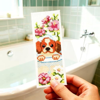 ORIGACH 6 Set Bathtime Animals Cross Stitch Bookmark Kit for Beginner - Image 5