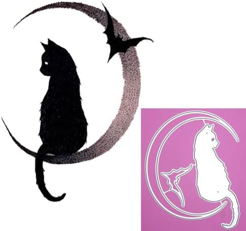 Halloween Dies Moon Bat Cat Metal Cutting Dies for Card Making, Happy Halloween Embossing Stencils Template Mould for DIY Scrapbooking Album - Image 3