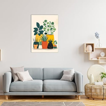 MAXBYE Green Plant Paint by Numbers Kit for Adults with Frame and Wooden Easel, Easy Painting Numbers Art Kits with Frame on Canvas, DIY Acrylic Painting Kit for Gift Home Wall Garden Decor 10×14 in - Image 4