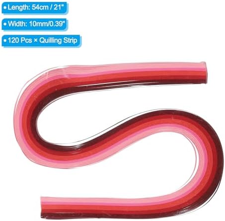 PATIKIL 120pcs Quilling Strips Paper 3/8"(10mm) 21" Origami Paper Quilling Strip for Art DIY Hand Craft Christmas, Gradient Red - Image 2