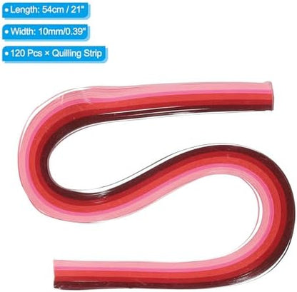 PATIKIL 120pcs Quilling Strips Paper 3/8"(10mm) 21" Origami Paper Quilling Strip for Art DIY Hand Craft Christmas, Gradient Red - Image 2