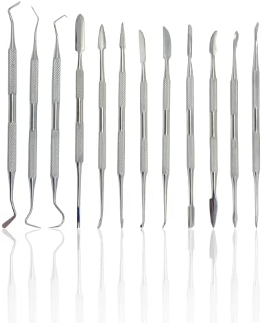 CYNAMED Stainless Steel Spatula Wax & Clay Sculpting Tool Carver Set (12PK) by Cynamed