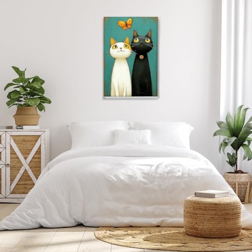 Bowetile Framed Paint by Numbers Cat Kit for Adults, Adults' Paint-by-Number Kits on Canvas, Painting by Numbers Kitten, Acrylic Number Painting Gifts for Home Wall Decor, 8x12in - Image 4
