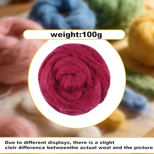 Wool Roving-3.5oz Needle Felting Wool, Soft Multi-Color Wool Fiber - Image 2