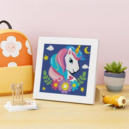 Lzyueyuan Cross Stitch Kits for Beginners,Unicorn Stamped Cross Stitch for Adults with Framed,Crafts for Girls 8-12 Embroidery Kit,11CT Cross-Stitch Arts and Crafts for Adults 8.7inX8.7in - Image 4