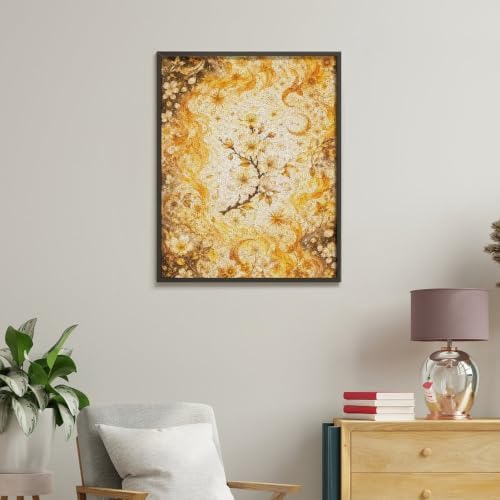 Bozfoxa Paint by Numbers Kit for Adults Beginner Golden Moon Floral - Image 5