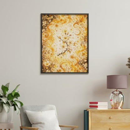 Bozfoxa Paint by Numbers Kit for Adults Beginner Golden Moon Floral - Image 5