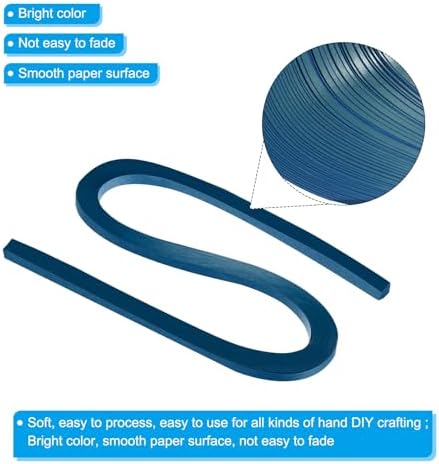 PATIKIL 60pcs Metallic Quilling Strips Paper 3mm(1/8") x 54cm Origami Paper Quilling Kits for Adults Beginner Art DIY Craft Christmas, Navy Blue - Image 3