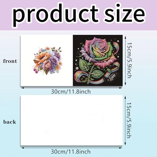 Diamond Art Cards with Envelopes–6PCS DIY Diamond Painting Greeting Cards Kit | Card Making Kit with Bling for Adults & Beginners | Birthday,Holiday & Thank You Cards (Rose Flower) - Image 5