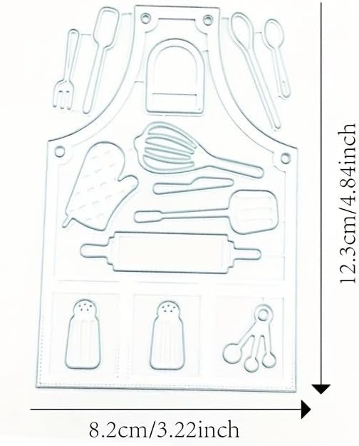 Lapoo Tool Metal Cutting Die for Scrapbooking - Durable, Cut Stencils for DIY Scrapbook Photo Album Decorative Paper Card, Card Making Supplies, Embossing (Apron Tools 4.8 x 3.2 in) - Image 3