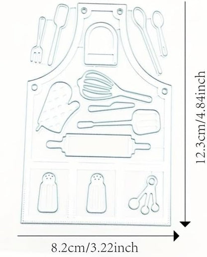 Lapoo Tool Metal Cutting Die for Scrapbooking - Durable, Cut Stencils for DIY Scrapbook Photo Album Decorative Paper Card, Card Making Supplies, Embossing (Apron Tools 4.8 x 3.2 in) - Image 3
