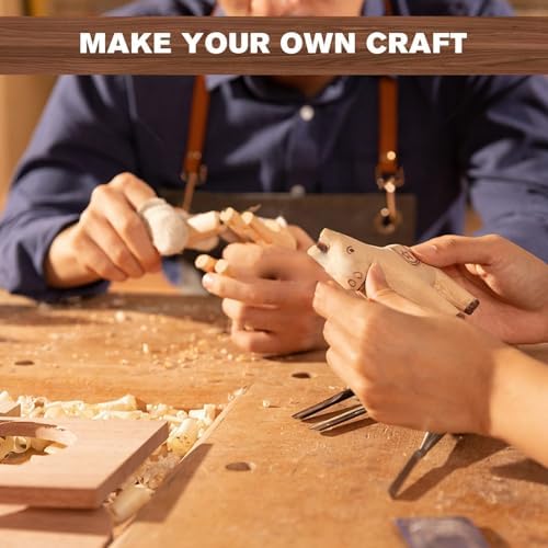 39 Pcs DIY Wood Carving Kit, 9 Basswood Blocks Carving Knives Storage Bag - Image 2