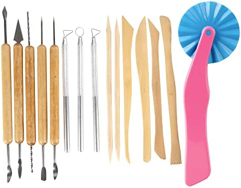 Pottery Tool Starter Kit- 15-Piece 26-Tool Beginner's Clay Ceramics Modeling Carving Sculpting Set- Arts & Crafts School Project, w Carrying Case, Birthday Gift for Kids, Gift Set for Artists - Image 7