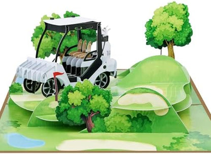 iGifts And Cards Golf Cart Beautiful Journey Retirement 3D Pop-Up Card 6x8 by IGIFTSANDCARDS