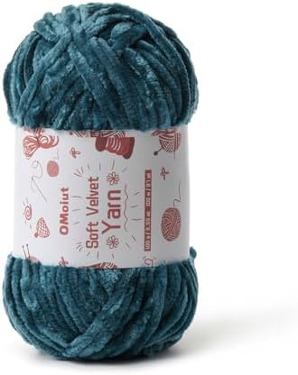 100g Fluffy Velvet Chenille Yarn for Crocheting and Knitting, 80m (87.5yd) Baby Yarn for Crocheting Soft, Crochet Chunky Yarns Amigurumi Yarns (Sapphire Blue) by OMoiut