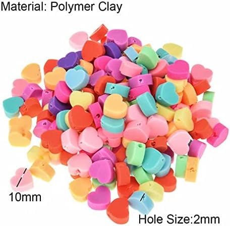 100pcs Mixed Heart Polymer Clay Spacer Beads for Women Jewelry Making DIY Bracelet Necklace Hair Clip Accessories Valentine's Day Gift (Heart) - Image 3