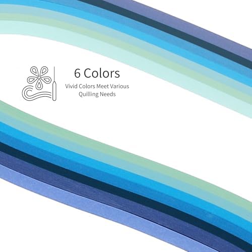 MECCANIXITY Paper Quilling Kit, 21.3 Inch 3mm Paper Quilling Strips with Blue Pen for Beginners DIY Hand Crafts Teaching Tools Flower Decoration(Blue, Pack of 120) - Image 3