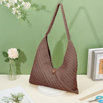 ACRNIGHEET Beach Bag Crochet Kit for Beginners Brown Crochet Bag Making Kit for Women Knitting Supplies Kits DIY Craft Kits for Adults with Video Guide Tutorial Boho Style Gift Ideas - Image 7