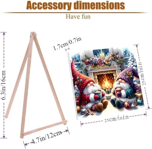 4 Pack Christmas Paint by Numbers Kit for Adults with Framed,Snowman Gnome Candy Cane Paint by Number with Wooden Easel DIY House Truck Christmas Tree Adult Paint by Number Kits for Wall Decor10x10in - Image 6