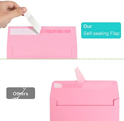 70 Packs of Invitation Envelopes, A2 Envelopes Pink Postcard for 4.5x5.5 Cards for Invitations, Self Seal for Photos RSVP, Greeting Cards - Image 3