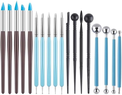 Thyrflen 18PCS Silicone Clay Sculpting Tools, Silicone Painting Brushes Kit, Clay Shaper Tool for Nail Art, Dotting, Shaping, Modeling, Air Dry Clay, Pottery, Ceramics, Polymer Clay, Crafts Supplies by Unknown
