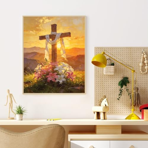 Dawnsphere Cross Paint by Numbers Kit for Adults Without Frame 16x20 in - Image 2