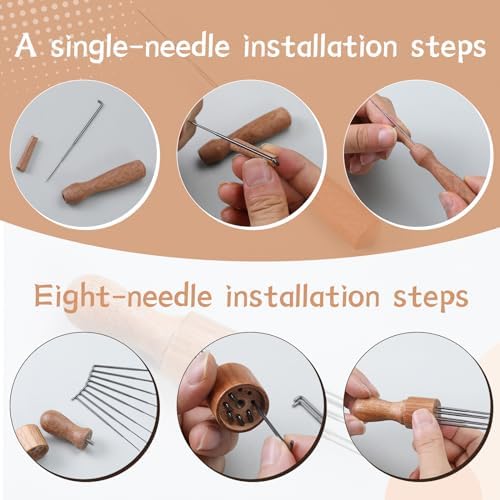 SOCNITC 70 Pcs 4 Sizes Felting Needles Tool Kit with Needle Felting Pad - Image 5