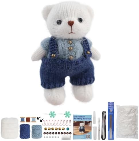 Lewhoo Bear Knitting Kit, All-1 DIY Amigurumi Bear Kit with Wool for Adults by lewhoo