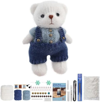 Lewhoo Bear Knitting Kit, All-1 DIY Amigurumi Bear Kit with Wool for Adults by lewhoo