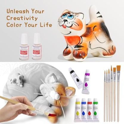 HAWERSI Air Dry Clay Kit for Adults,66 Pcs Beginners Pottery Kit Includes 4.4Lbs Air Dry Clay,Tools, Paints,Brushes,Gloss Varnish,Sand Papers,Non-Stick Rolling Pin,Storage Bag,Christmas Gift - Image 4