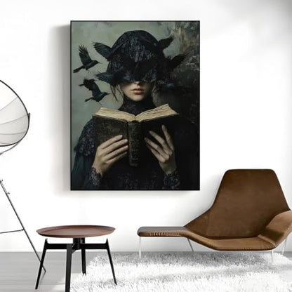 Gothic Crows Paint by Numbers Kit for Adults Framed Canvas, Frameworkless - Image 5