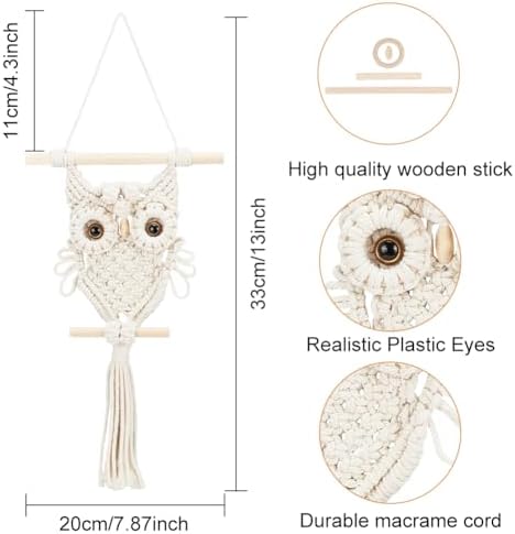ORIGACH DIY Macrame Owl Wall Hanging Tapestry Kit with Video Tutorial - Image 4